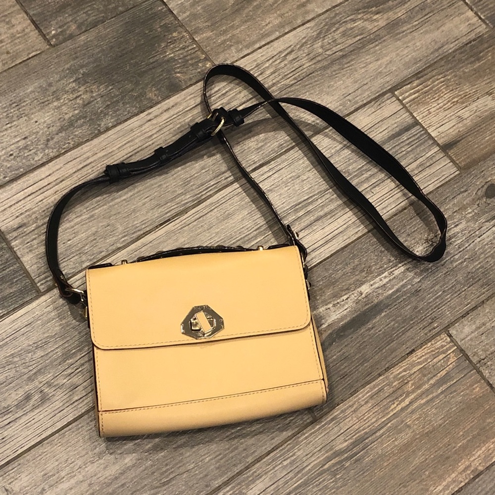 Rebecca Minkoff tan and black crossbody bag